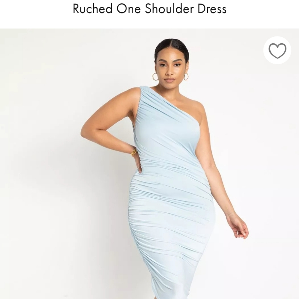 Ruched one shoulder dress